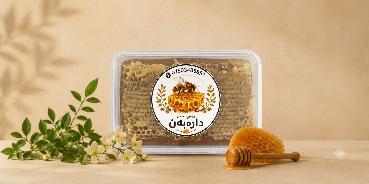 هەنگوینی خاڵسی دارە بەن بە شانەوە