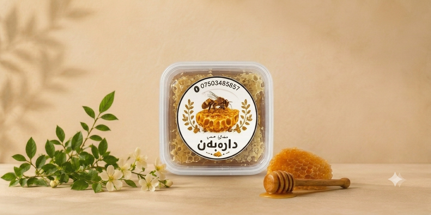 هەنگوین بە شانەوە